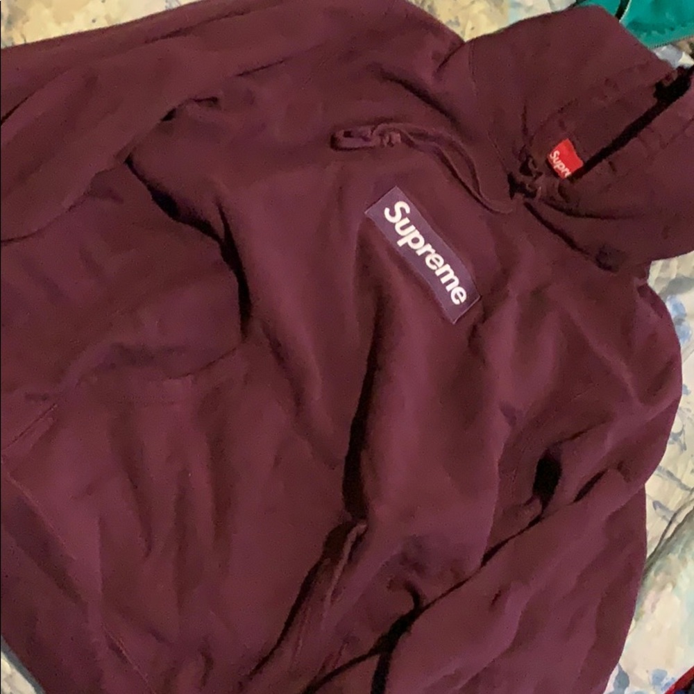 Supreme box logo hoodie (burgundy)